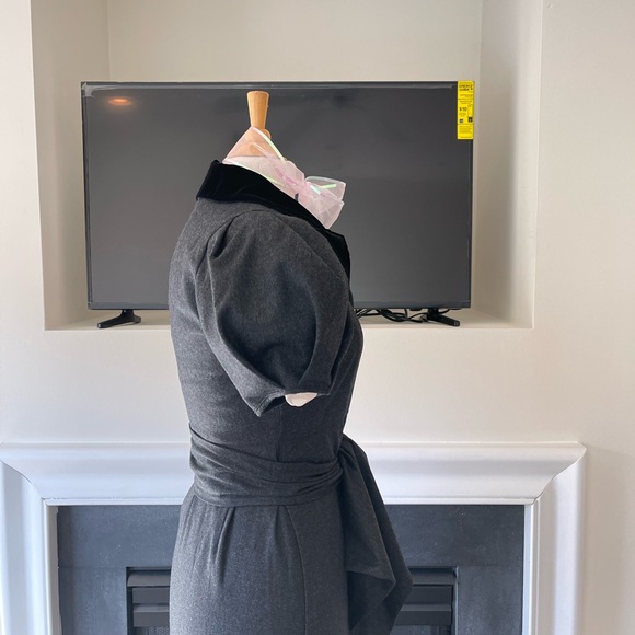 NWT ROSIE ASSOULIN Wo Peter Pan Puff-Sleeve Wool Maxi Dress - Picture 8 of 16